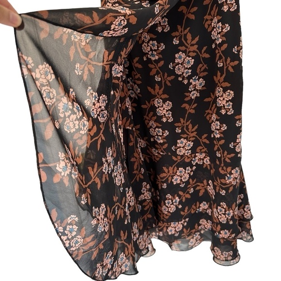 SCOTCH & SODA WOMENS FLORAL ASYMMETRICAL FLOWY FISHTAIL MAXI SKIRT XS NWOT - Picture 5 of 10